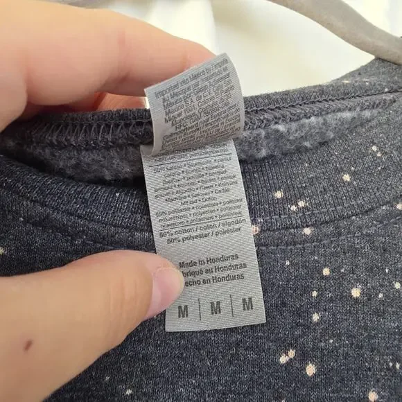 Upcycled Custom Pin Up Bolt Sweatshirt Size Medium Gray Americana Bleach Dye - Picture 7 of 9